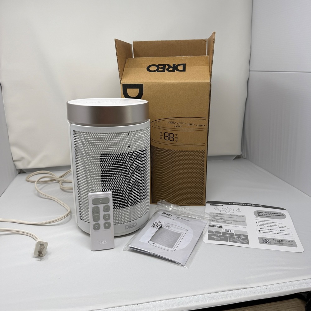 DREO Atom 316 PTC Fan Heater White 1500W Portable Ceramic Space Heater Remote